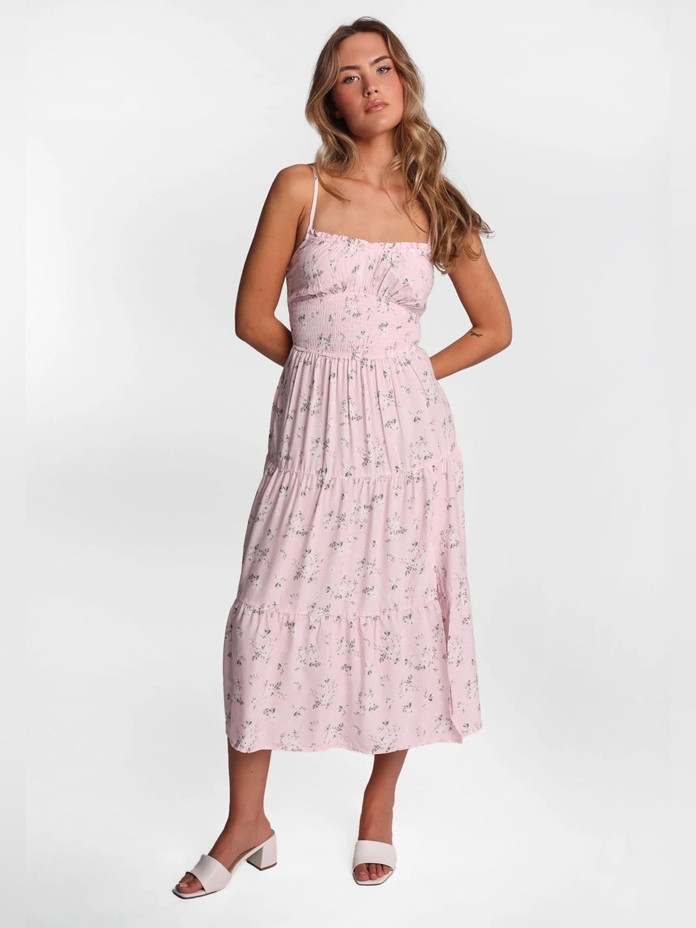 NWT Bluenotes Smocked Waist Cross Back Dress